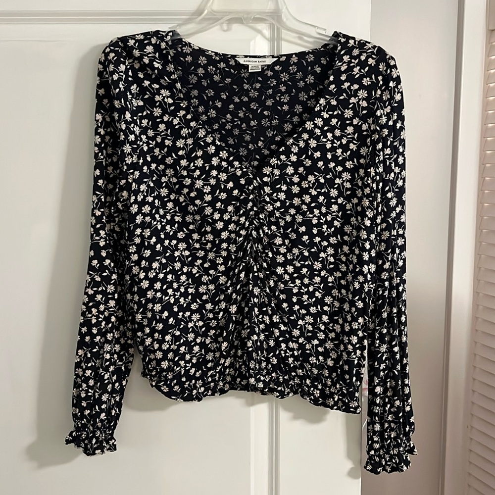 Navy blue crop top